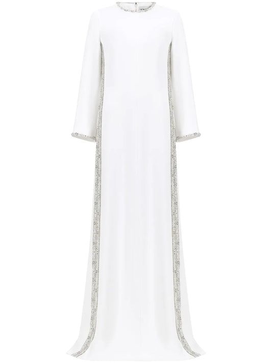 Embroidered Crepe Gown
