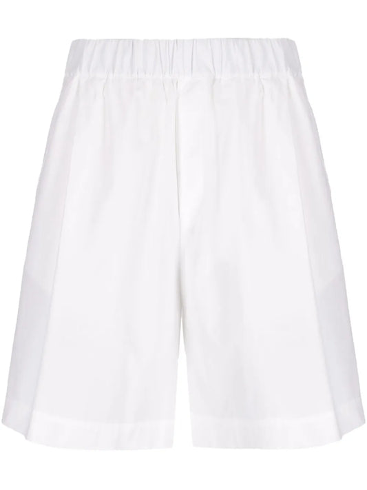 Wide-Leg Cotton Shorts