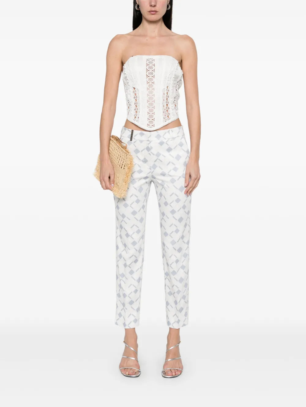 Geometric-Print Trousers