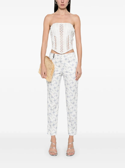 Geometric-Print Trousers
