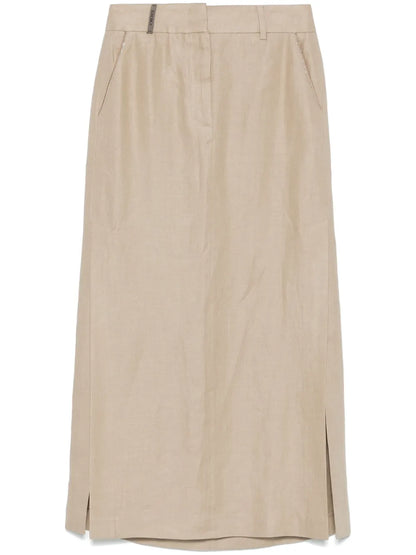 Bead-Embellished Midi Skirt