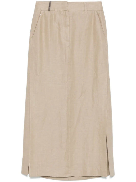 Bead-Embellished Midi Skirt