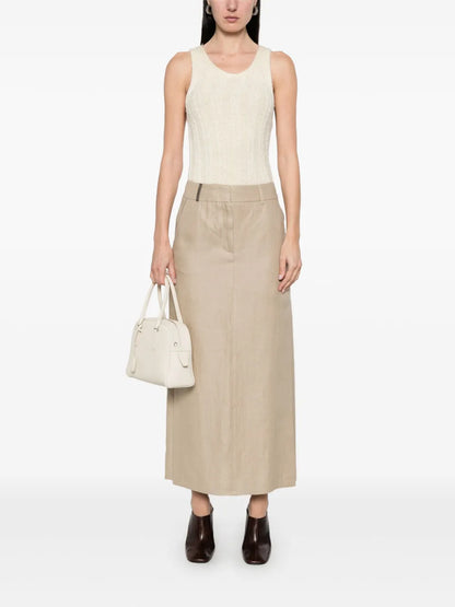 Bead-Embellished Midi Skirt