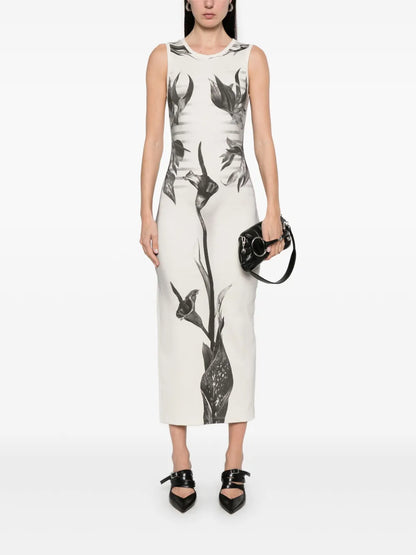 Floral-Print Midi Dress