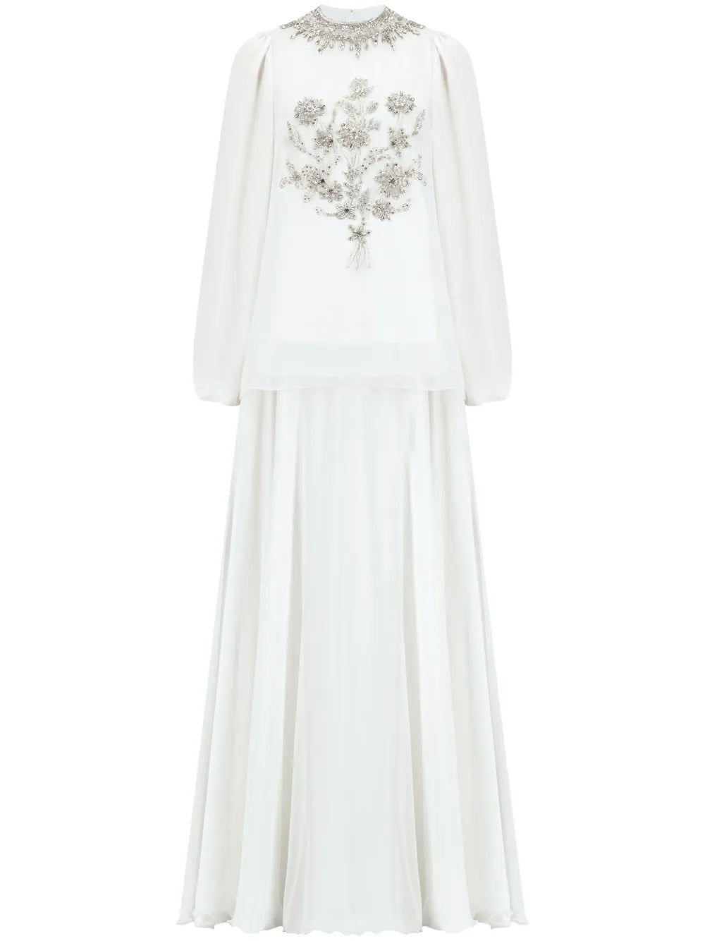 Embroidered Chiffon Gown
