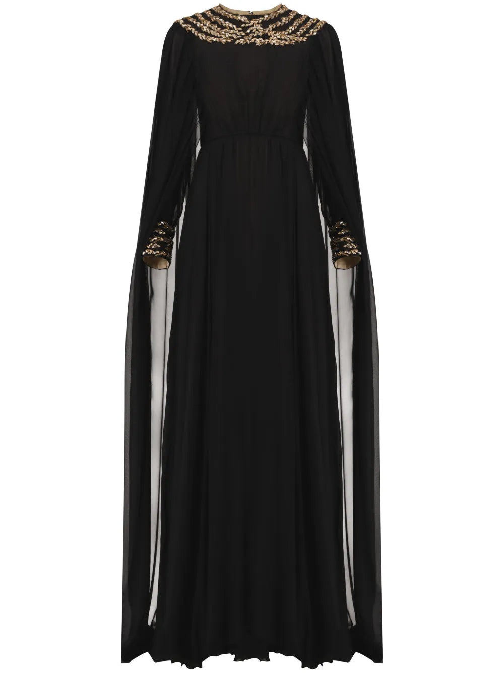 Crystal-Embellished Chiffon Maxi Dress