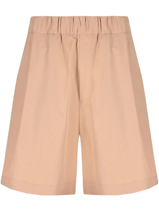 Wide-Leg Cotton Shorts