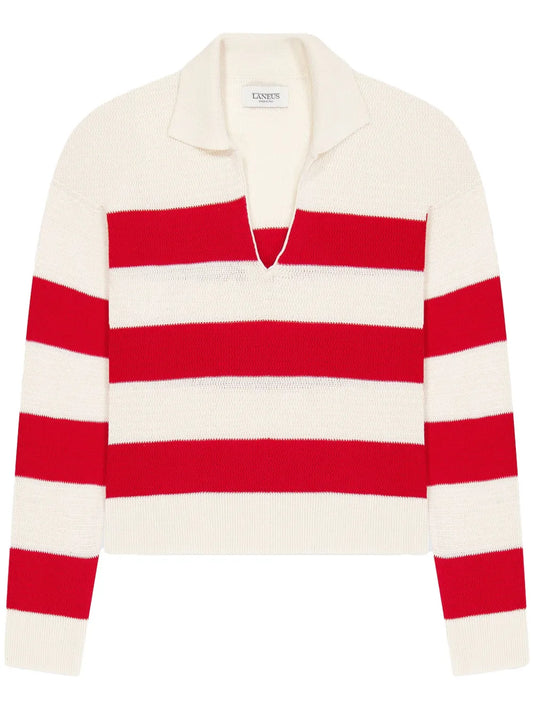 Knitted Long-Sleeve Polo
