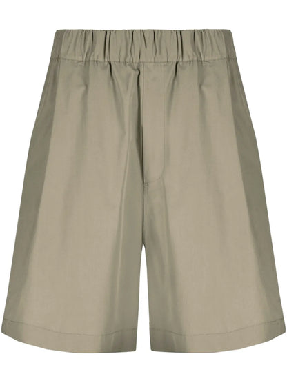 Cotton Wide-Leg Bermuda Shorts