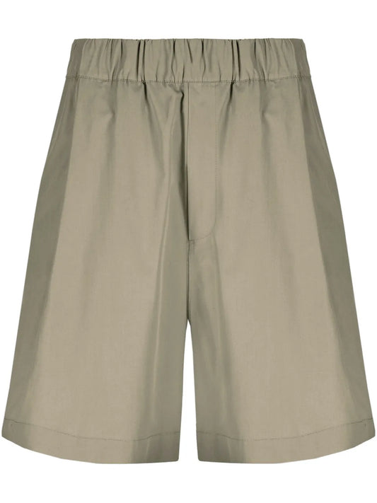 Cotton Wide-Leg Bermuda Shorts