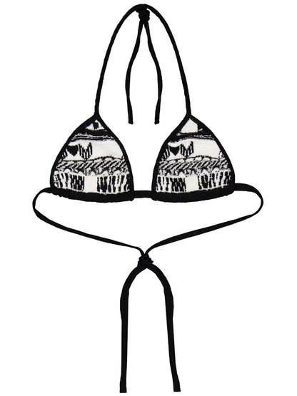Intarsia-Knit Logo Bikini Top