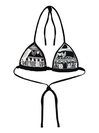 Intarsia-Knit Logo Bikini Top