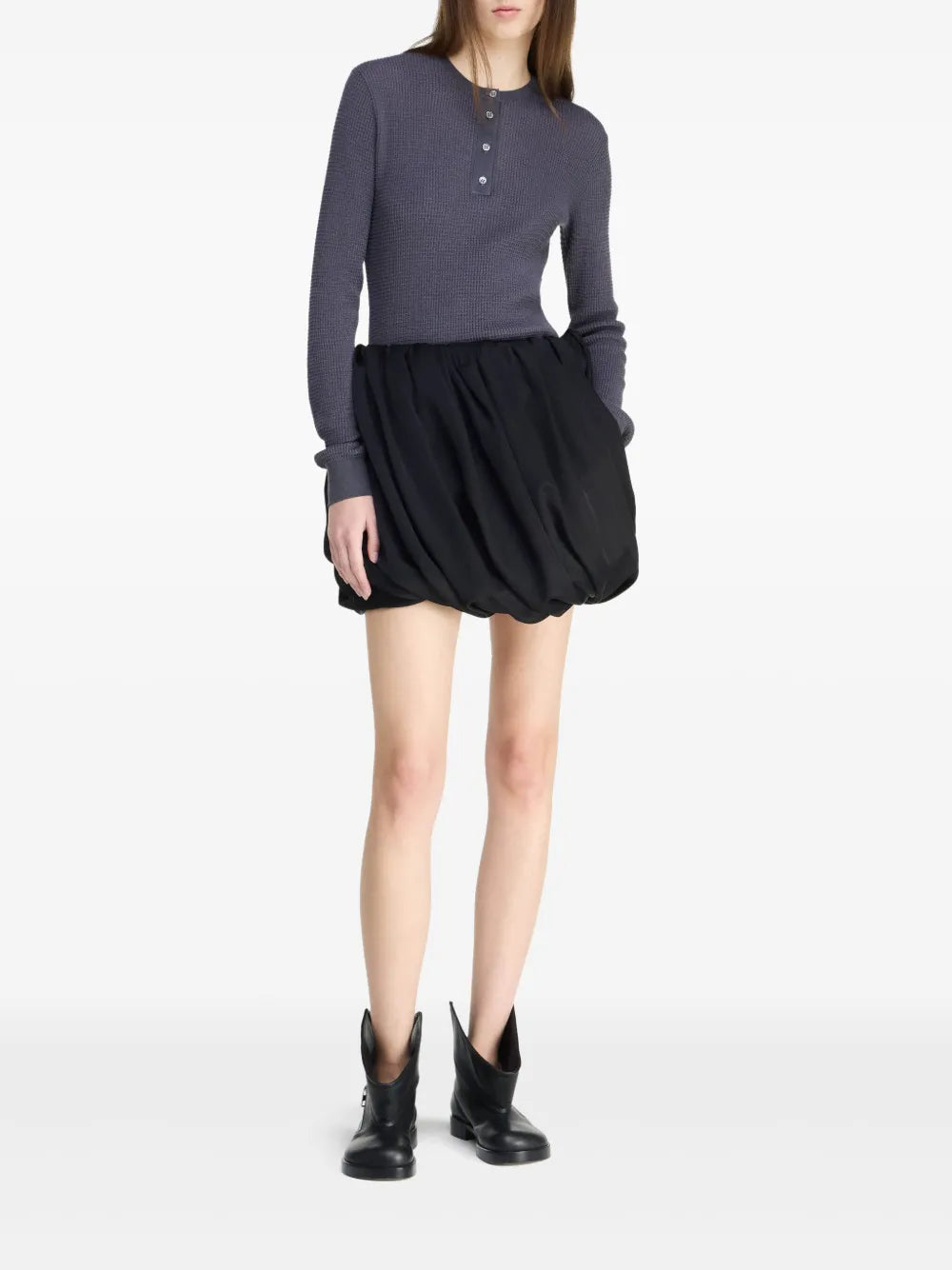 Rolled-Hem Mini Skirt