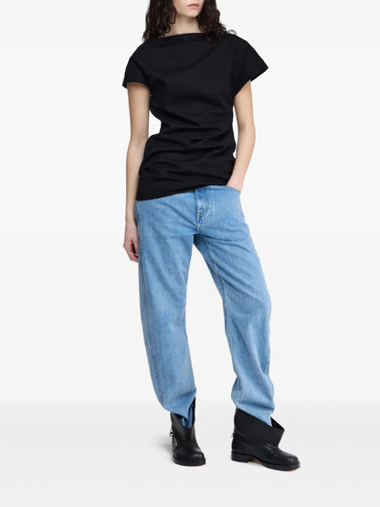 Draped Asymmetric Blouse