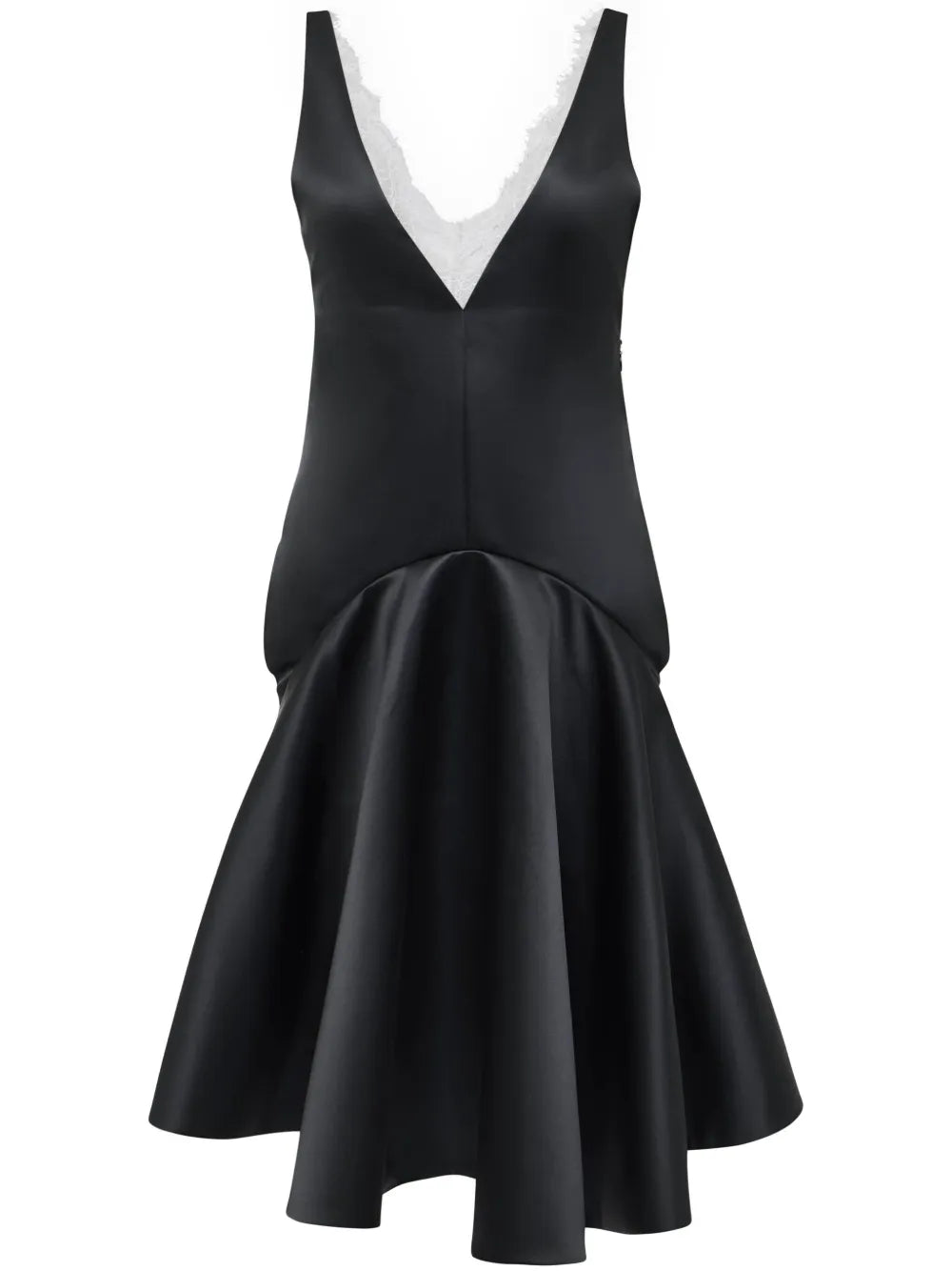 Draped-Hem V-Neck Dress