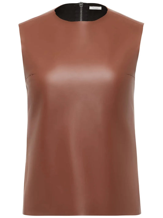 Sleeveless Leather Top