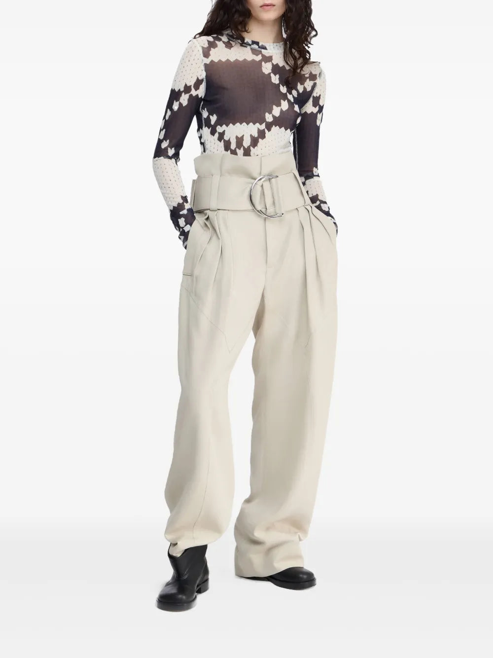 Gathered-Detail Trousers