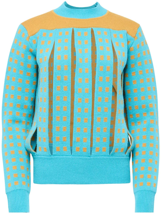 Jacquard Slit Sweater