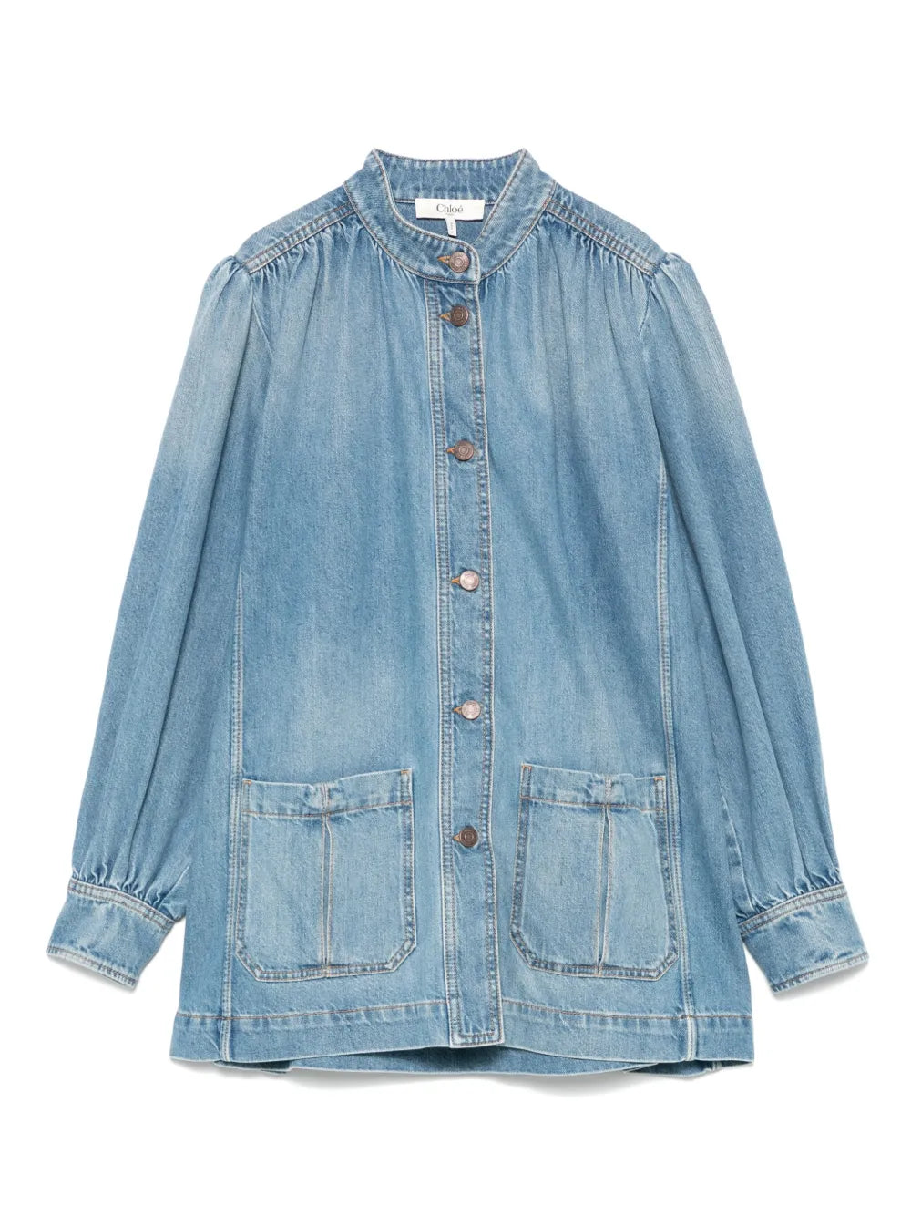 Gathered Denim Jacket