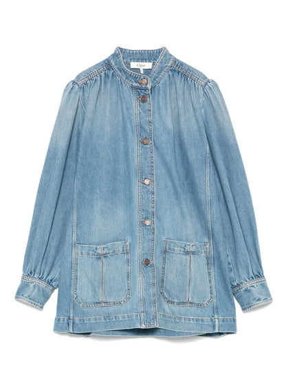 Gathered Denim Jacket