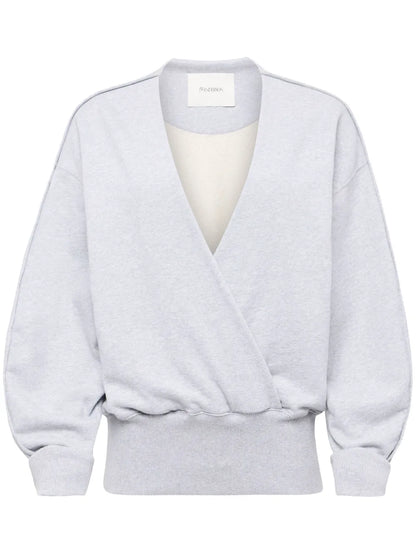 Rounded Wrap-Front Sweatshirt