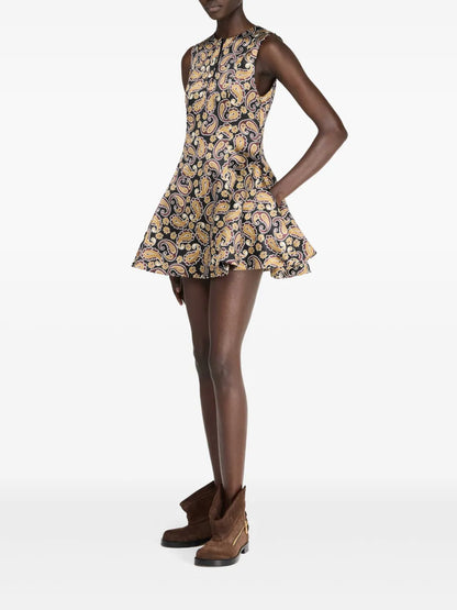 Paisley-Print Mini Dress