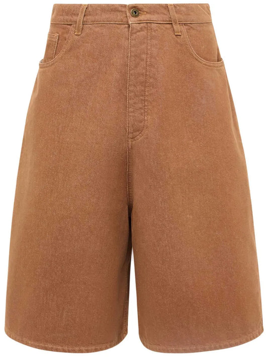 Wide-Leg Denim Shorts