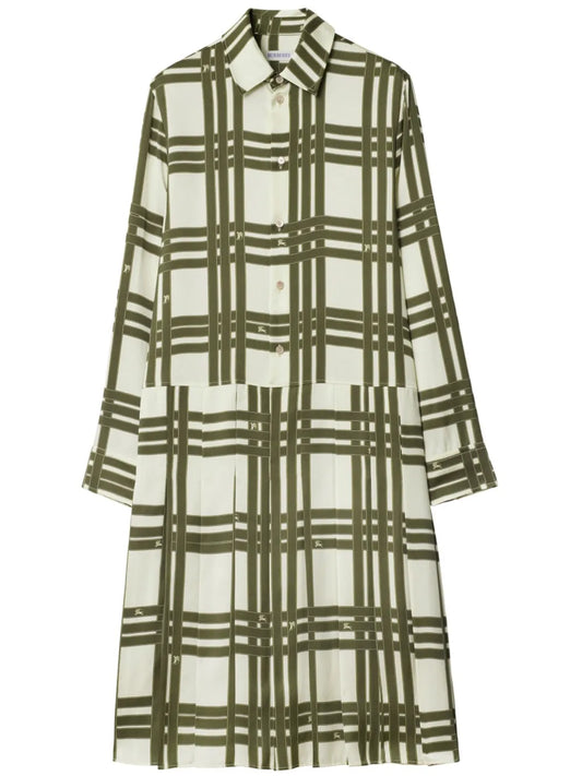 Ribbon-Check Silk Dress