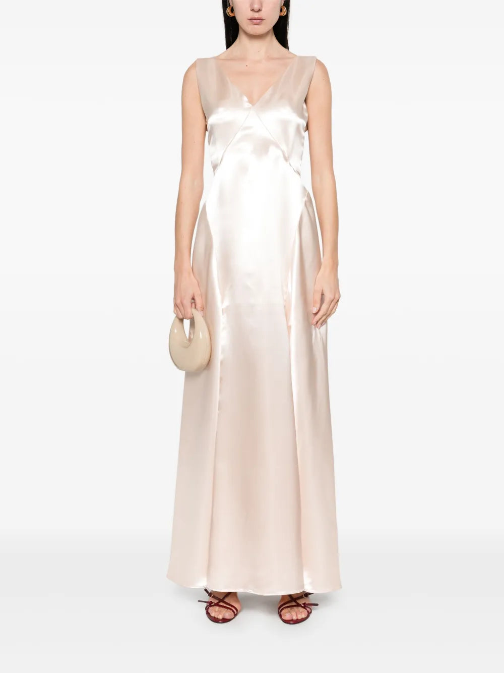 Satin-Finish Maxi Skirt