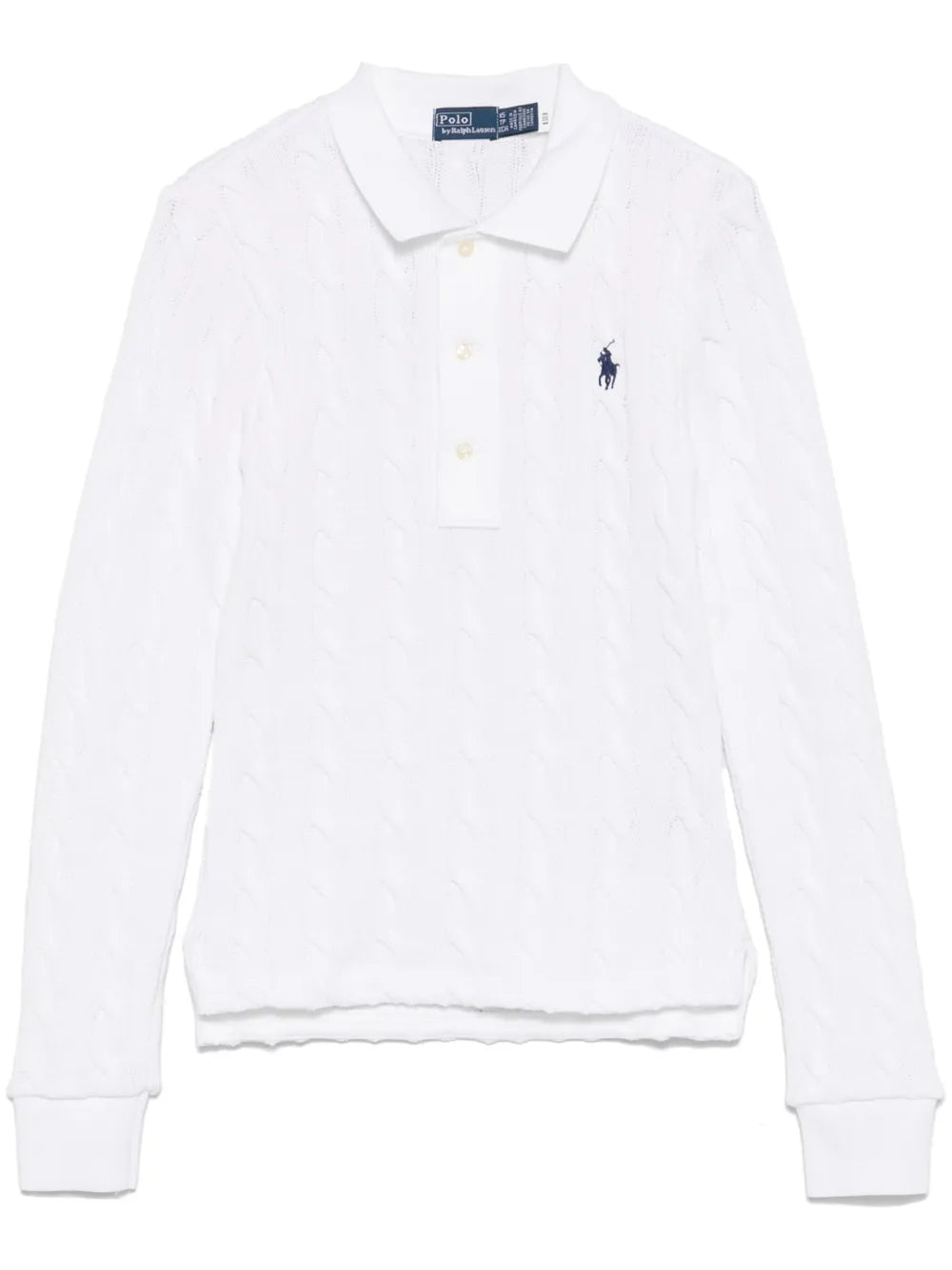 Cable-Knit Polo Top