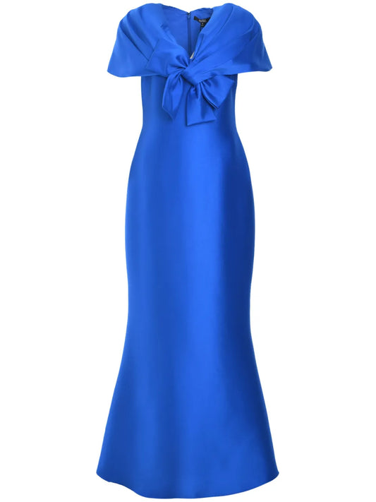 Wrap-Shoulder Gown