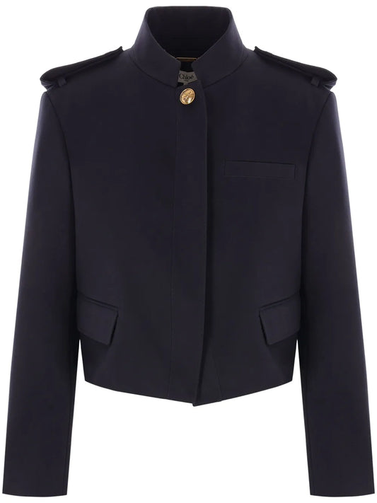 Epaulettes Cropped Jacket