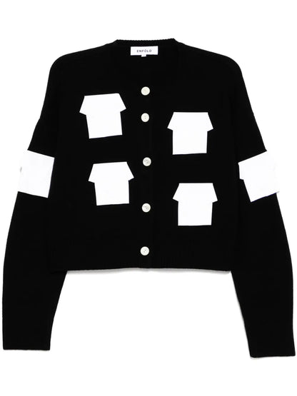 Patched Cardigan