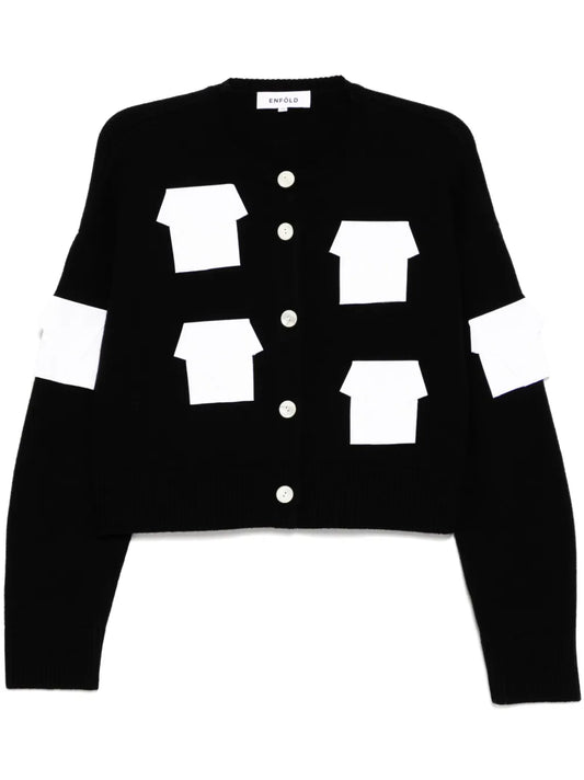 Patched Cardigan