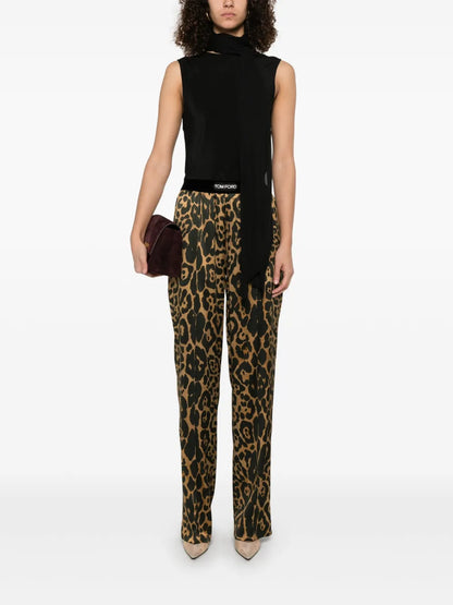 Silk Leopard Pants