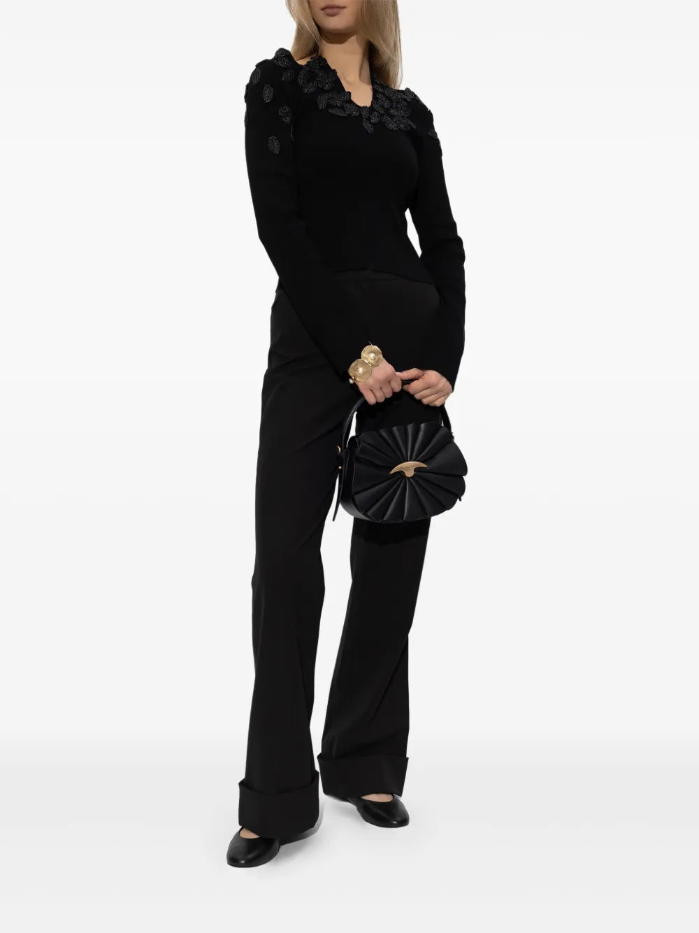 Floral-Embroidered Top