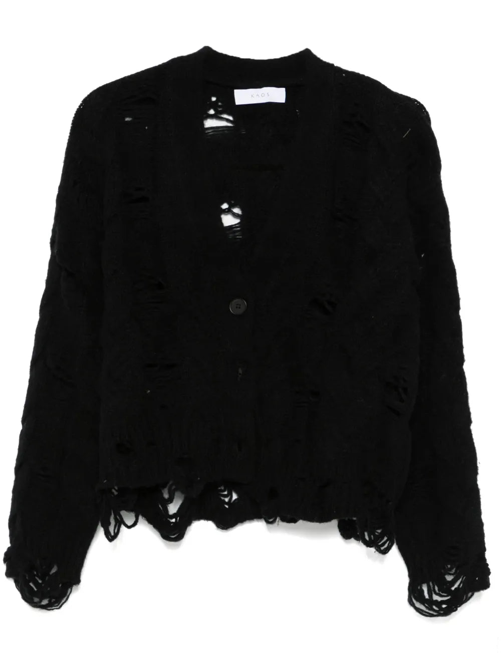 Distressed-Effect Cardigan