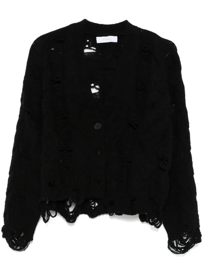 Distressed-Effect Cardigan