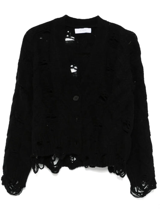 Distressed-Effect Cardigan
