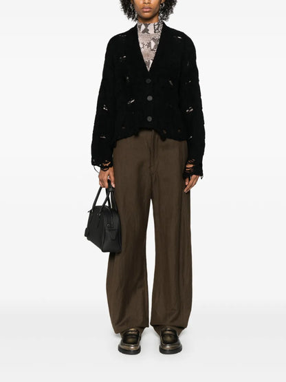 Distressed-Effect Cardigan