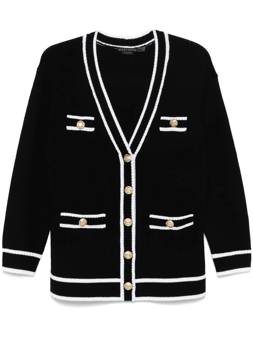 Stripe-Trim Cardigan