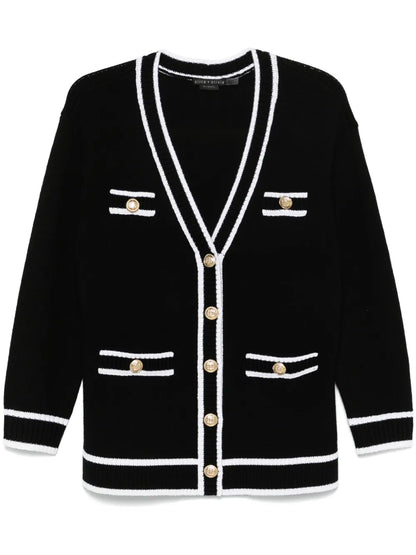 Stripe-Trim Cardigan