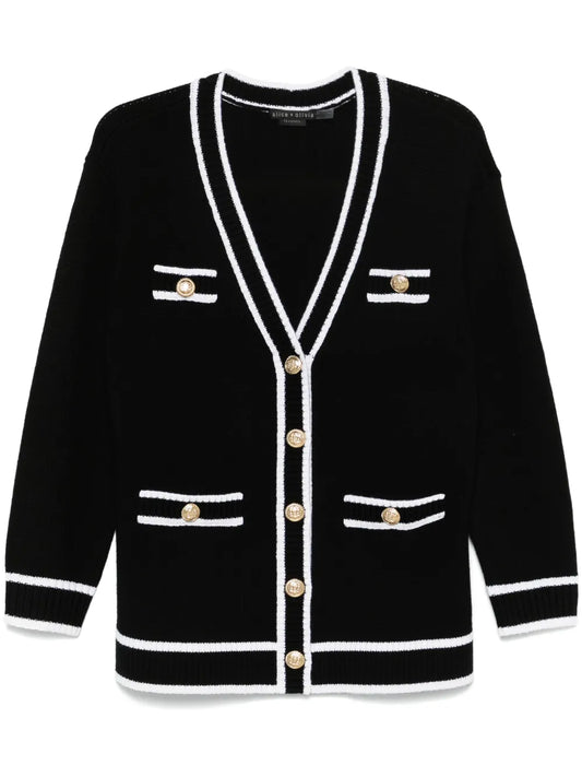 Stripe-Trim Cardigan