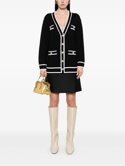Stripe-Trim Cardigan