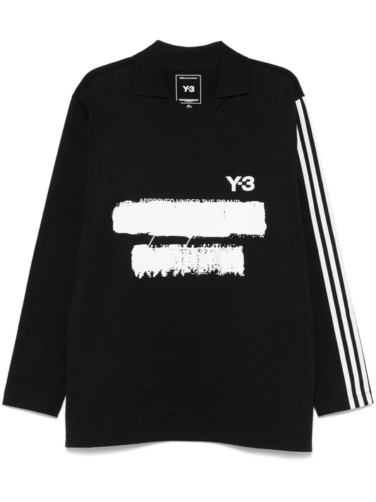 Graphic-Logo Long-Sleeves Polo Shirt