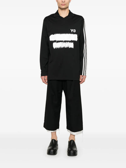 Graphic-Logo Long-Sleeves Polo Shirt