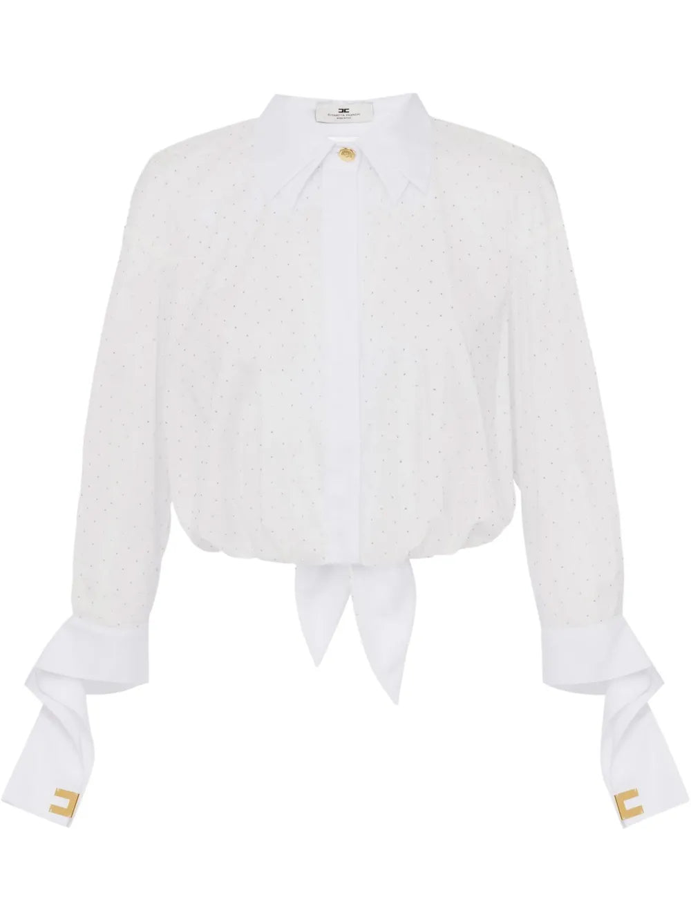 Rhinestone-Embellished Poplin Shirt