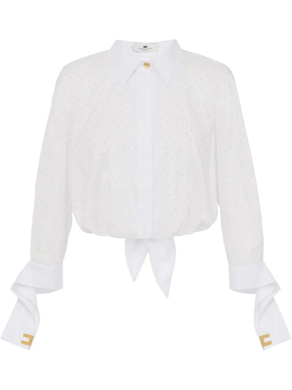 Rhinestone-Embellished Poplin Shirt