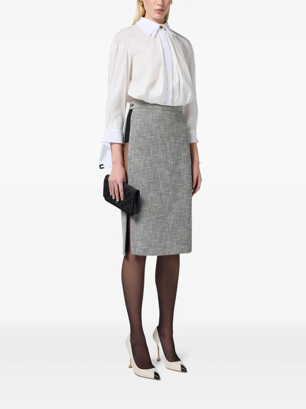 Rhinestone-Embellished Poplin Shirt