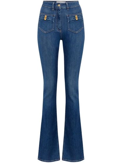 Bow-Detailing Flared Jeans